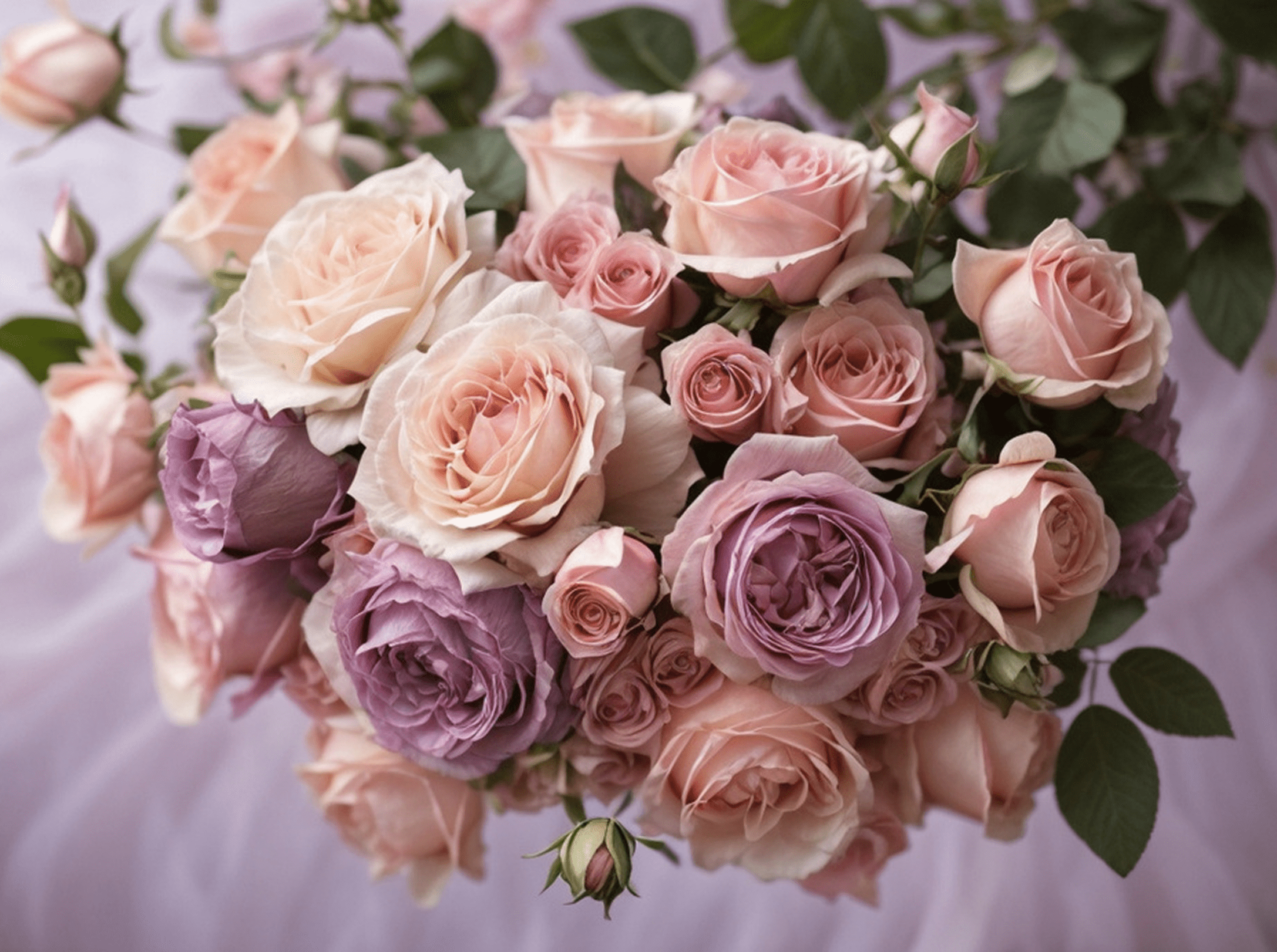 Elegant mixed roses arrangement