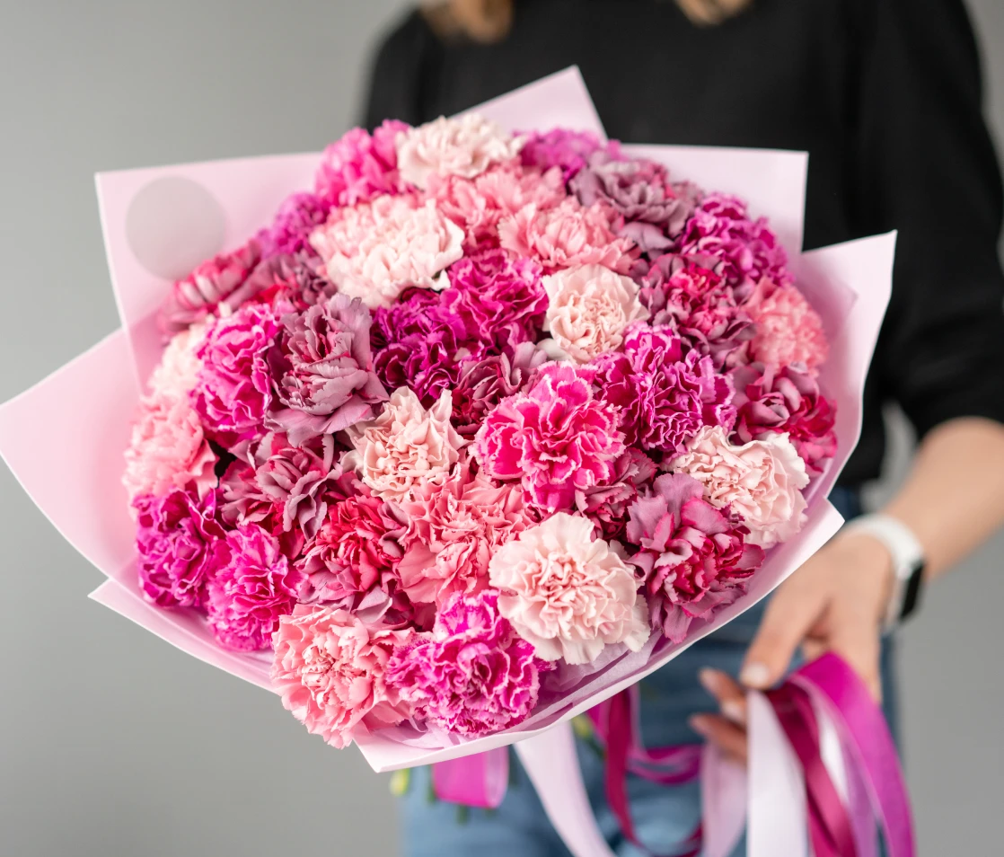 Vibrant floral arrangement with carnations